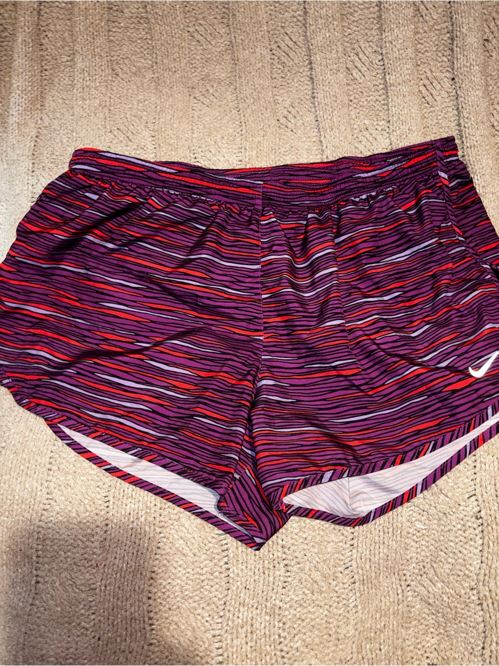 Nike Dri-Fit Zebra Running Shorts Size XL Purple/Orange